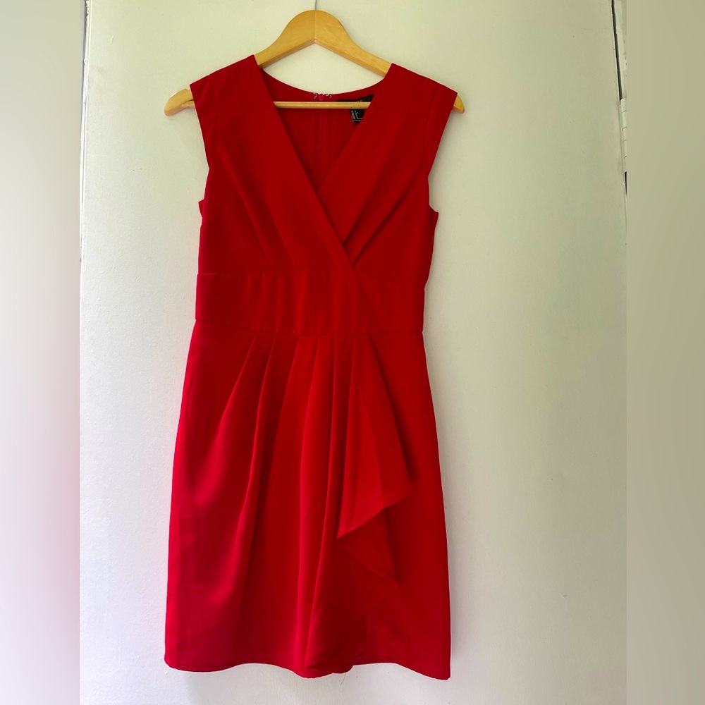 Y2K Red V-Neck Cocktail Dress
